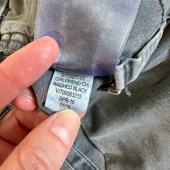 Gap Women Girlfriend Chinos Washed Black Gray Cotton Pants Striped Side Size 2 - Picture 9 of 13